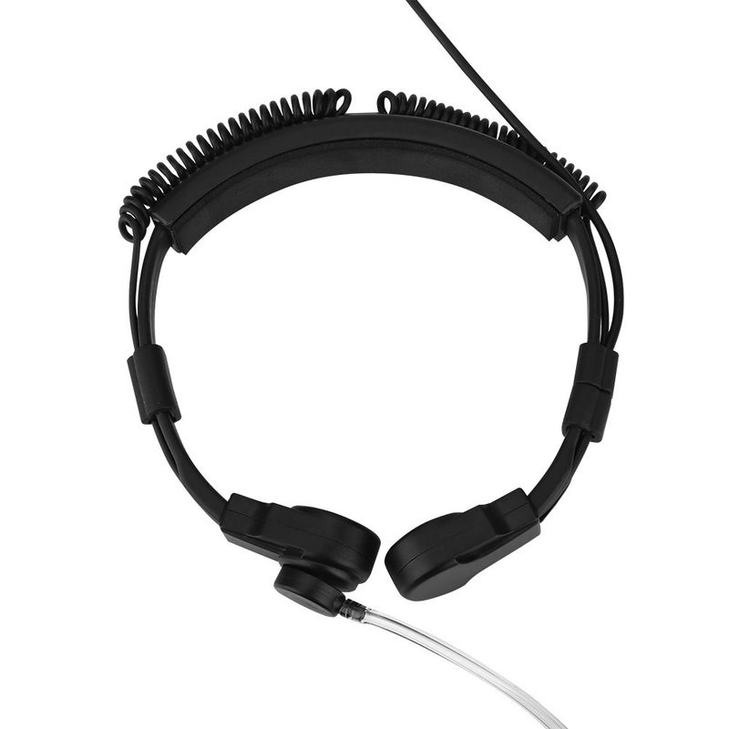 Serounder Throat Mic Earpiece Headphone, 3.5mm Throat Mic Earpiece Bone Conduction Headset Throat with Finger PTT Mic Air Acoustic Tube Earpiece Headset Acoutic Tube Earpiece for 3.5mm CTIA Phone - Image 1